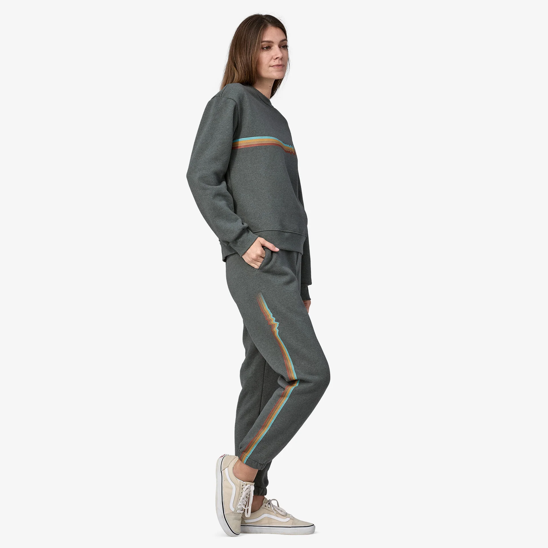 Patagonia Women's Ridge Rise Stripe Uprisal Sweatpants - Nouveau Green - Image 4