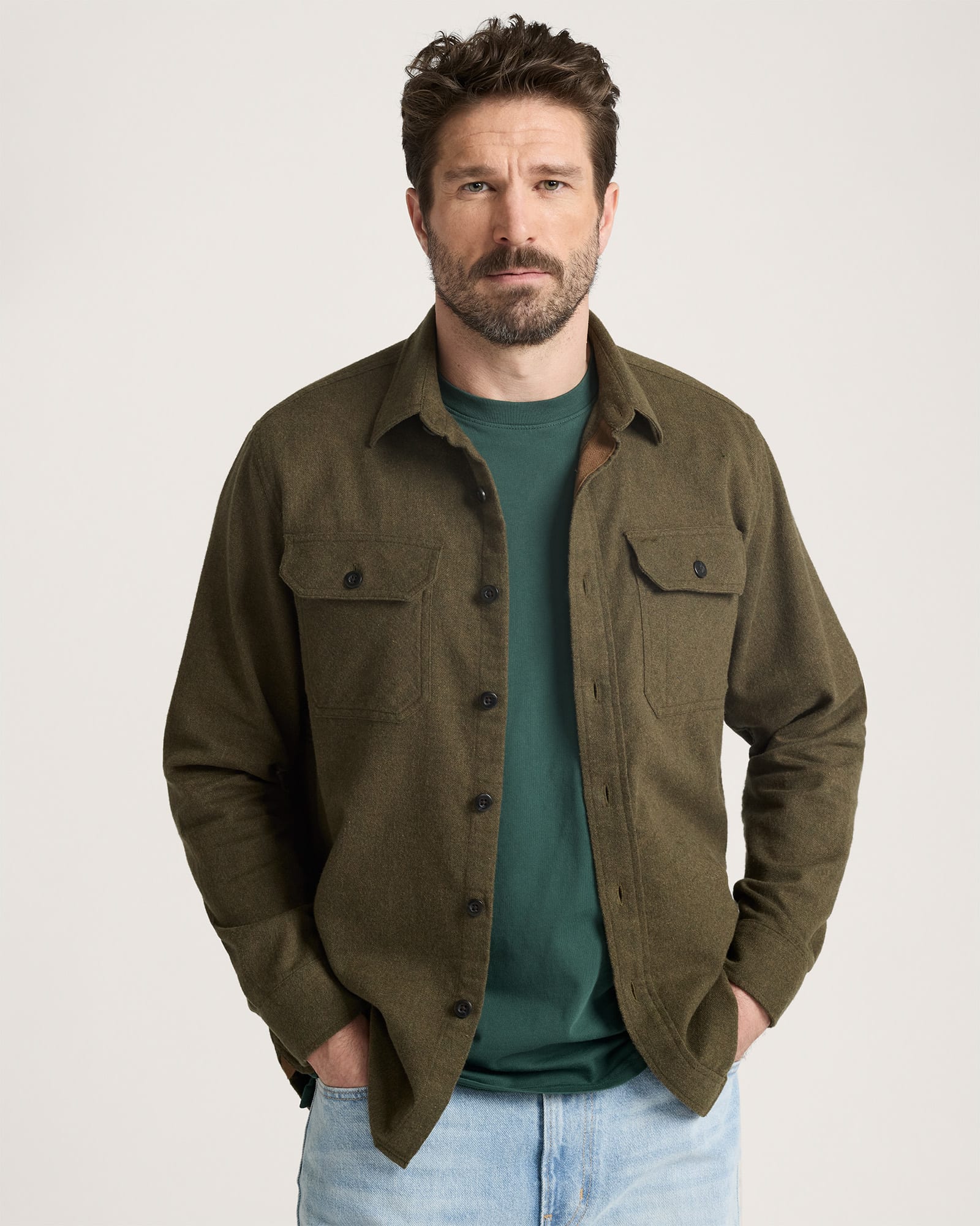 Pendleton Burnside Cotton Flannel Shirt - Forest Green Heather