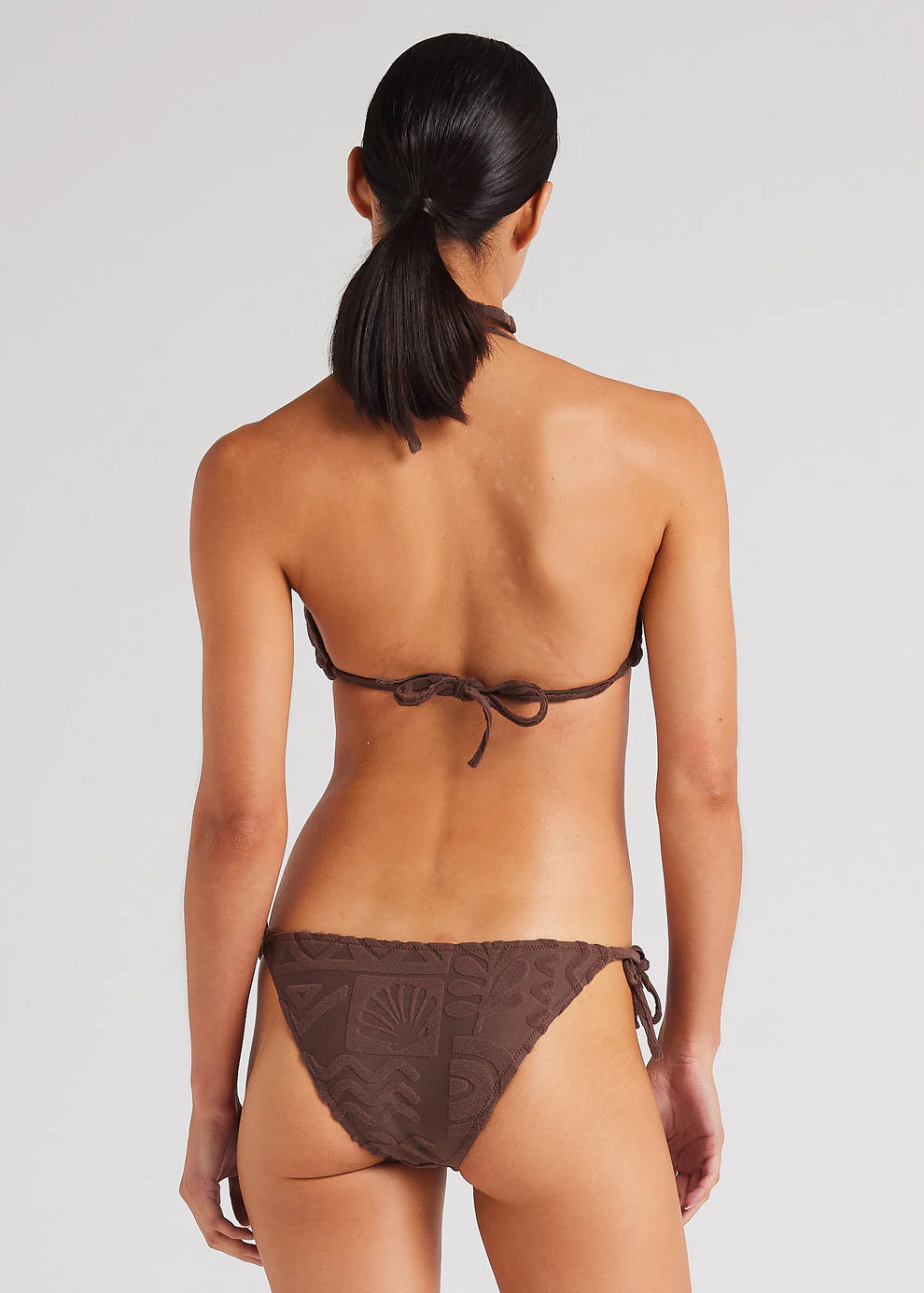 Poolside Paradiso Mai Tai String Tie Bikini Bottom - CHOCOLATE - Image 2