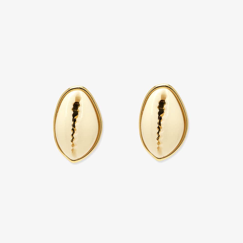 Pura Vida Cowrie Stud Earrings - GOLD