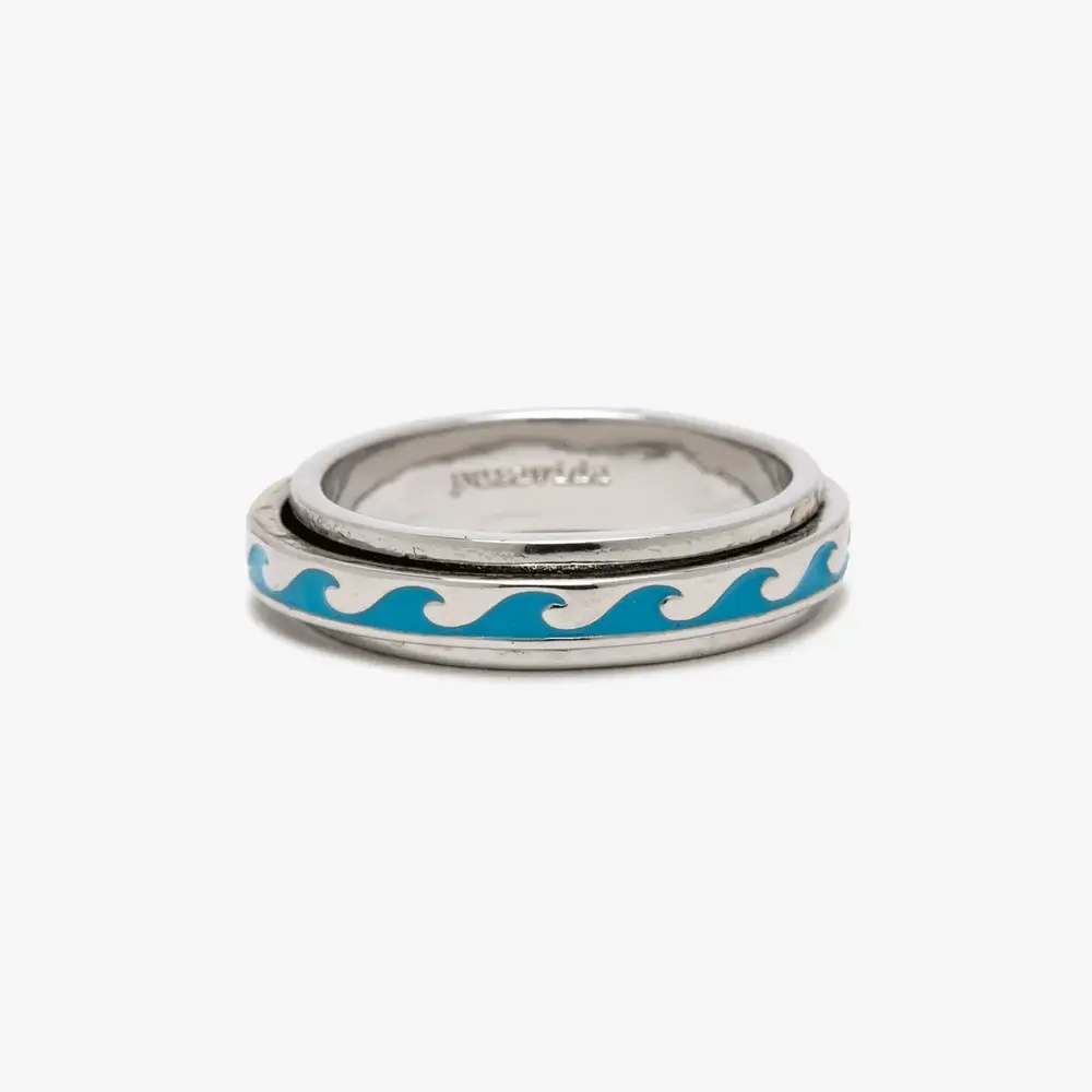 Pura Vida Enamel Wave Fidget Ring - SILVER