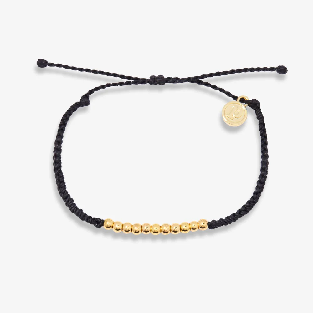 Pura Vida Harper Bead String Bracelet - BLACK