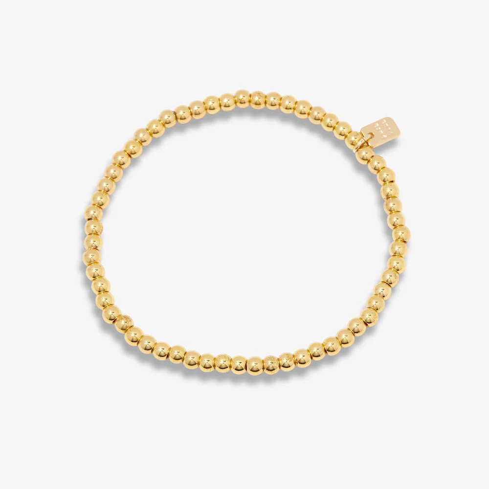 Pura Vida Harper Round Bead Stretch Bracelet - GOLD
