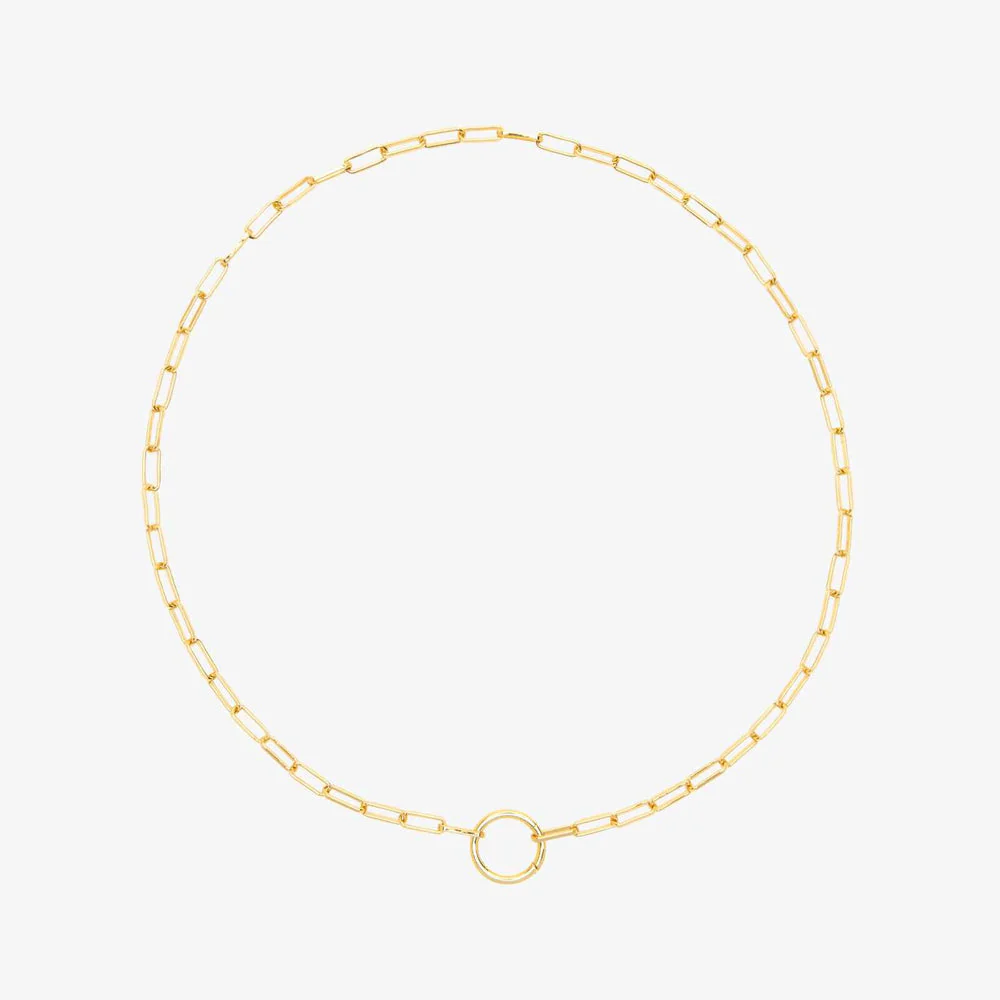 Pura Vida Harper Round Charm Chain Choker - GOLD