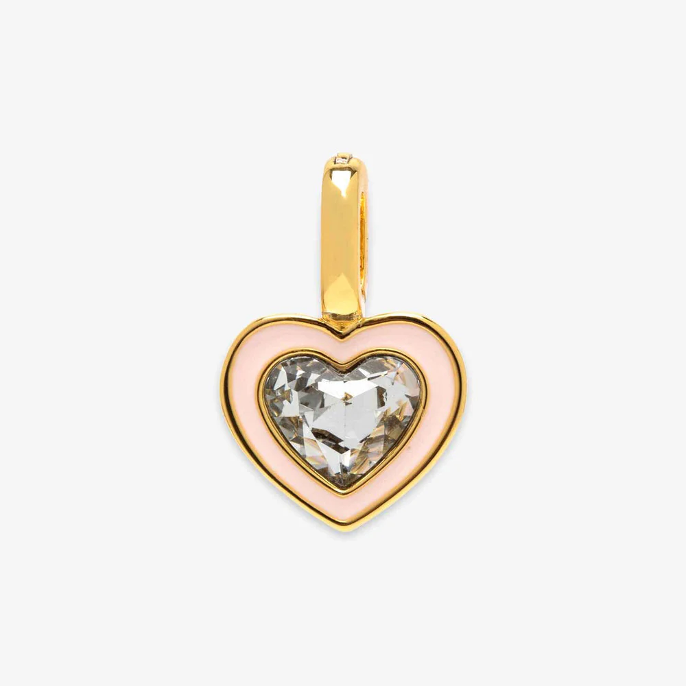Pura Vida Harper Stone & Enamel Heart Charm - GOLD