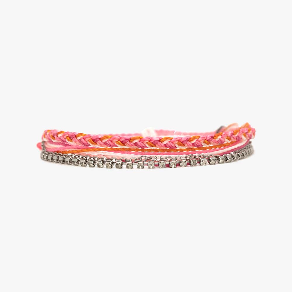 Pura Vida Laguna String and Chain Bracelet - DAIQUIRI