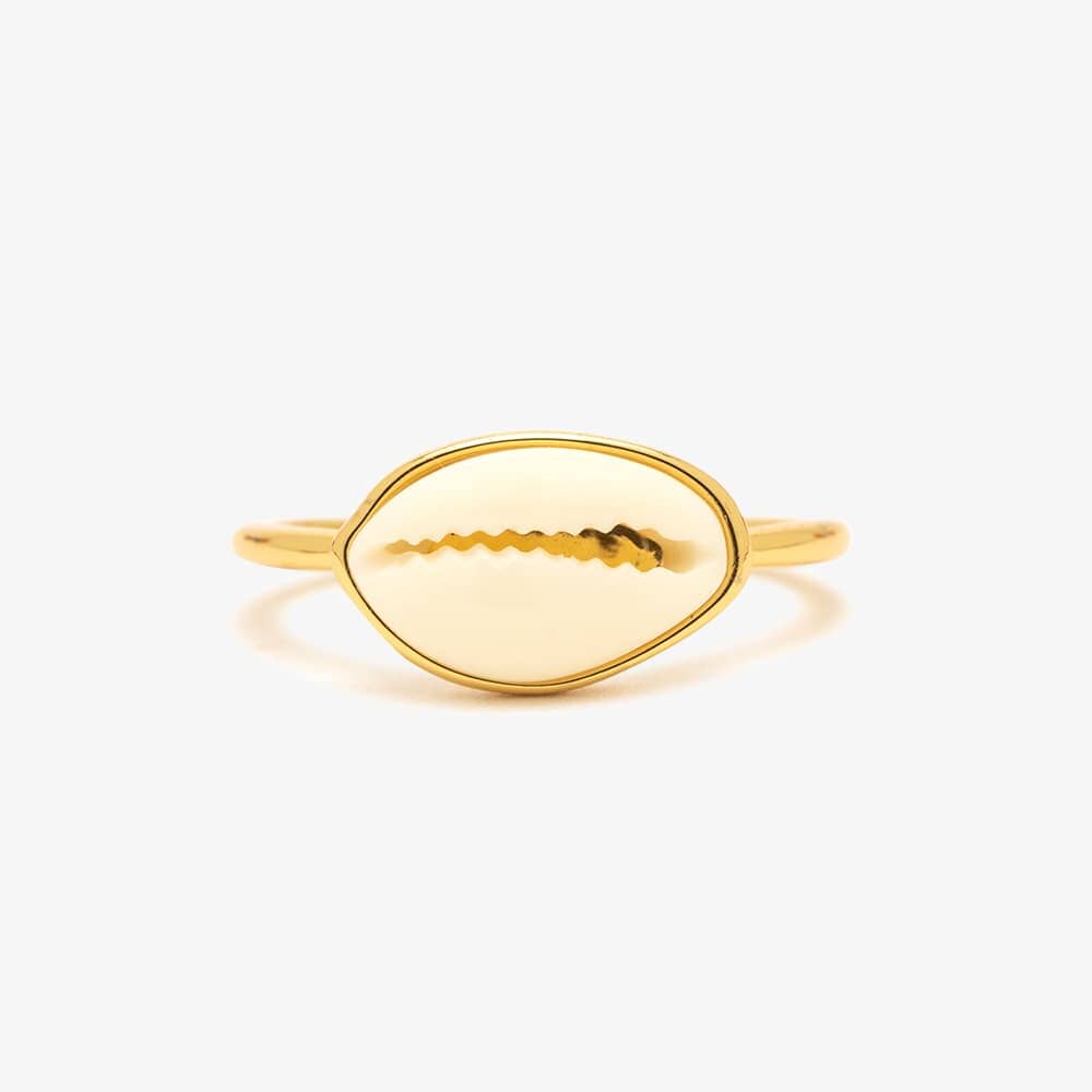 Pura Vida Simple Cowrie Shell Ring - GOLD