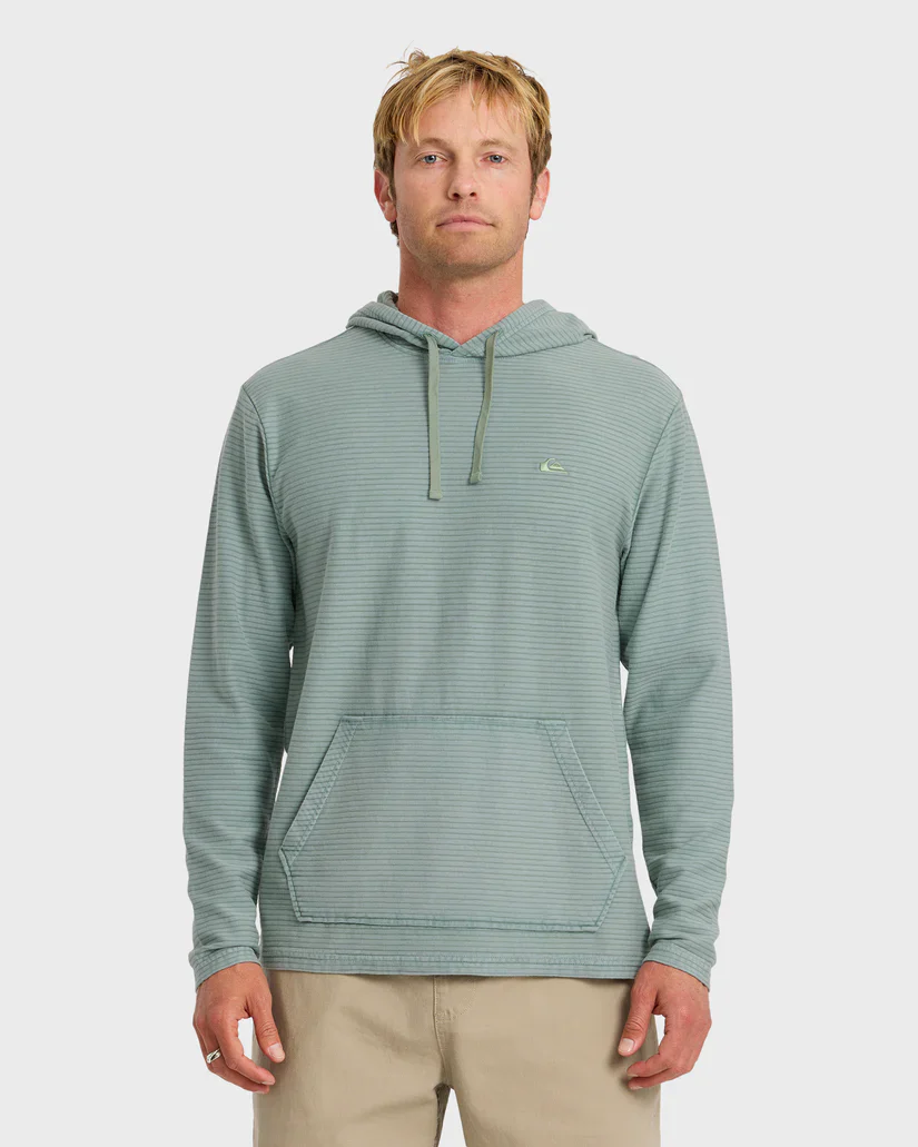 Quiksilver Alamitos Jacquard Stripe Pullover Hoodie - Lily Pad
