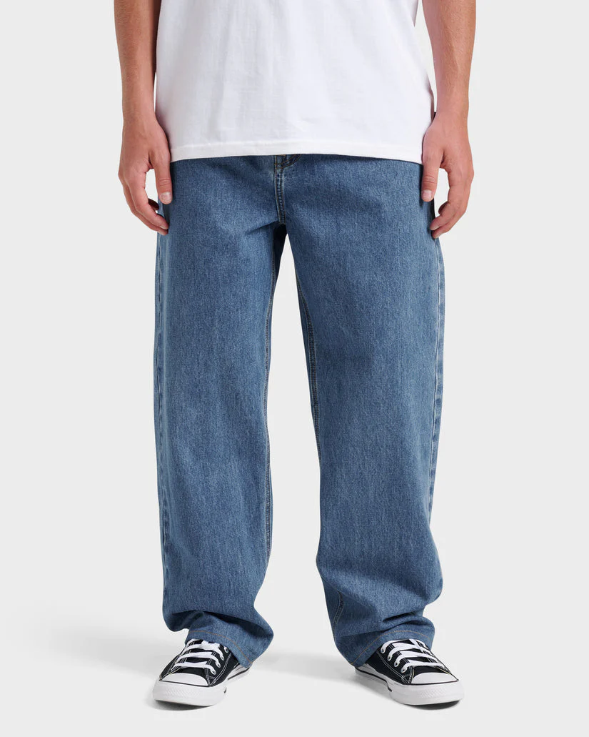 Quiksilver Baggy Denim Jeans Pants - Medium Indigo