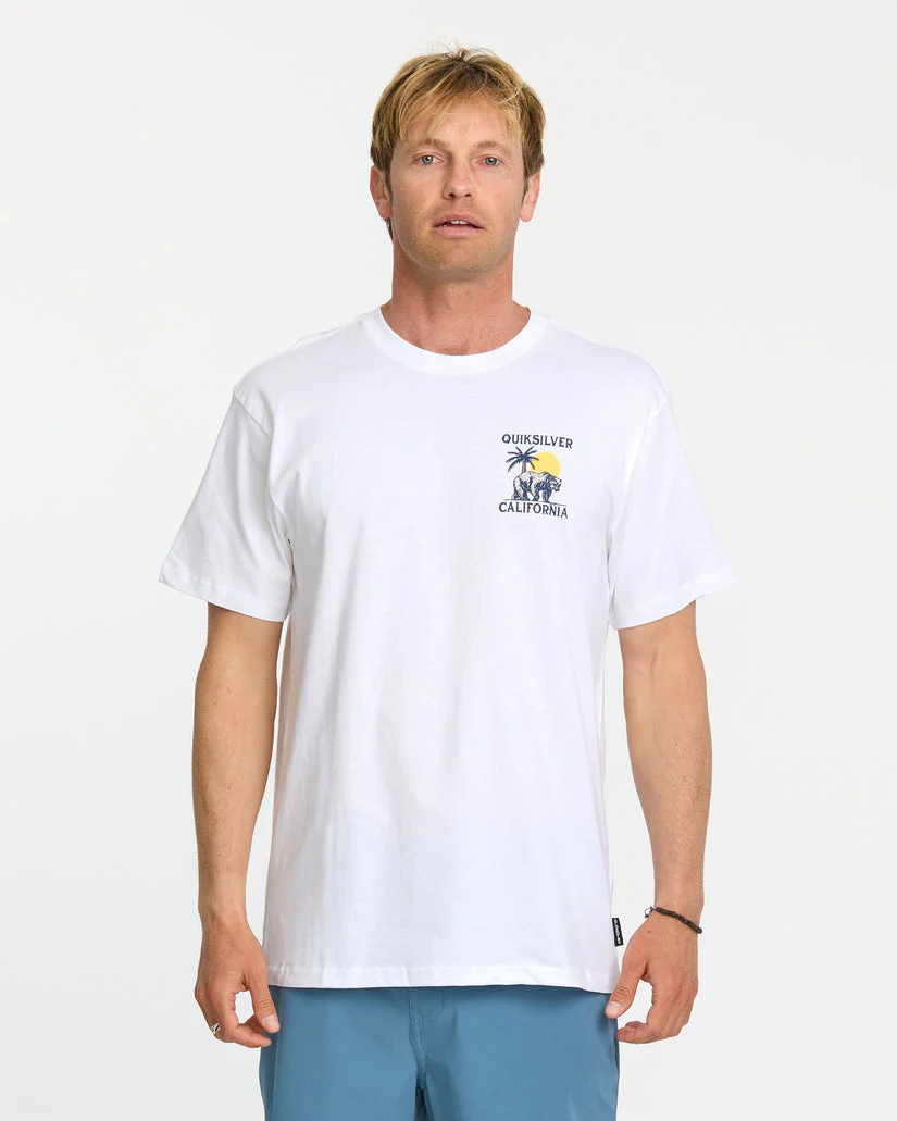 Quiksilver Ca Bear Set T-Shirt - White - Image 2