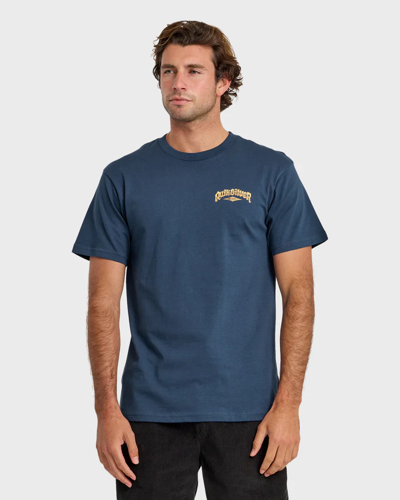 Quiksilver Diamon Arch Classic Short Sleeve T-Shirt - Dark Denim