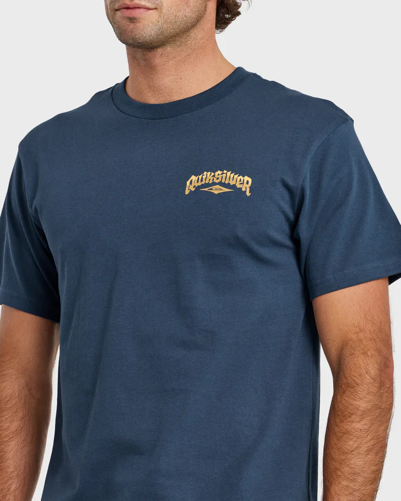 Quiksilver Diamon Arch Classic Short Sleeve T-Shirt - Dark Denim - Image 3