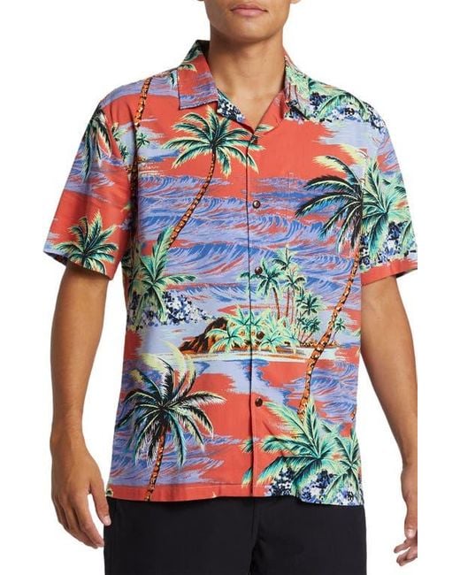 Quiksilver Dna Island Short Sleeve Shirt - SPICED CORAL