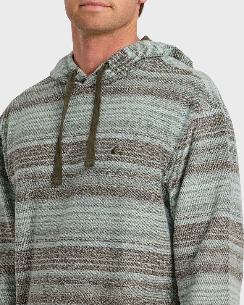Quiksilver Great Otway Yarn-Dyed Strip Pullover Hoodie - Grape Leaf - Image 3