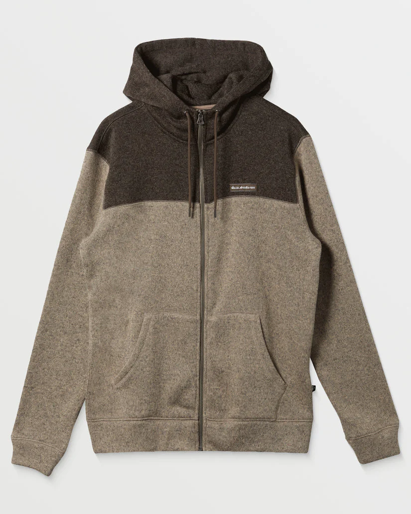 Quiksilver Keller Block Zip Hoodie - PORTABELLA HEATHER