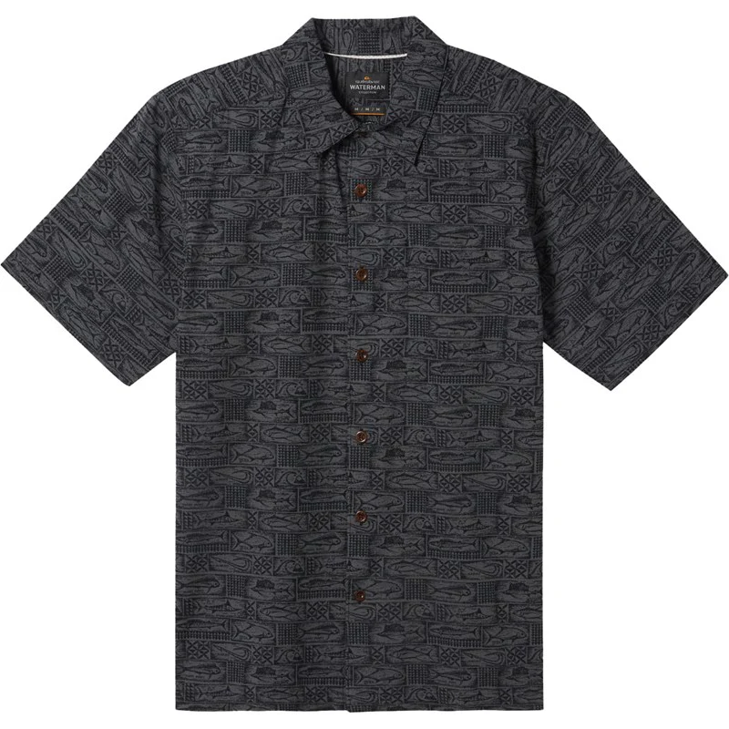 Quiksilver Mens Hana Bay Woven Shirt - TR BLACK PAPER