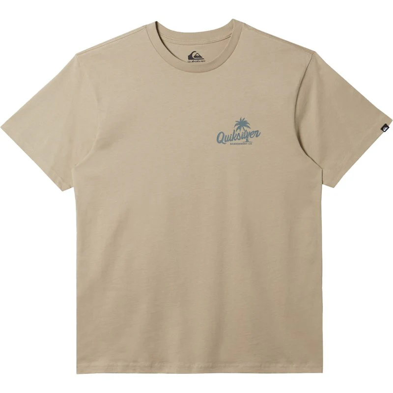 Quiksilver Mens Palm Script T-Shirt - PLAZA TAUPE