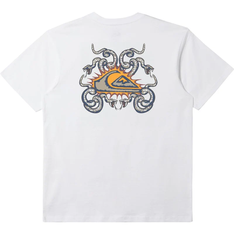 Quiksilver Mens Snake Crest Mor T-Shirt - WHITE