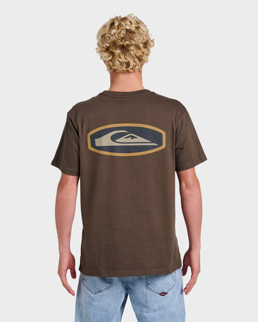 Quiksilver Stadium Emblem Classic T-Shirt - Chocolate Brown Cbro - Image 2