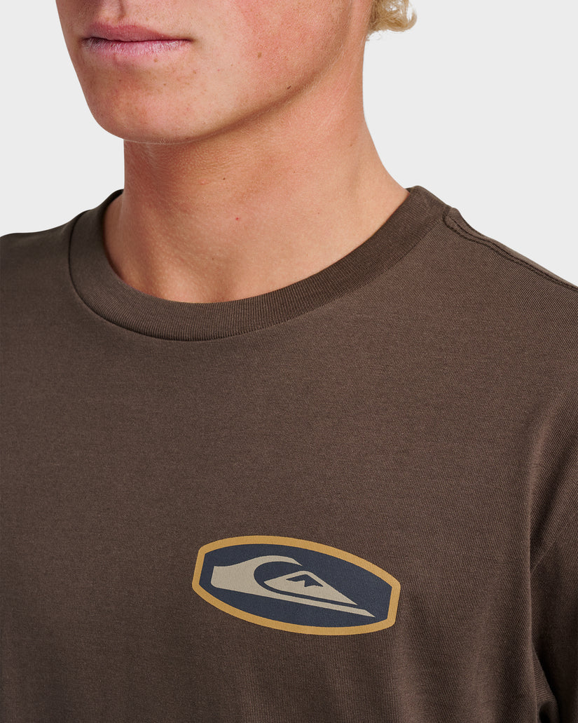 Quiksilver Stadium Emblem Classic T-Shirt - Chocolate Brown Cbro - Image 3