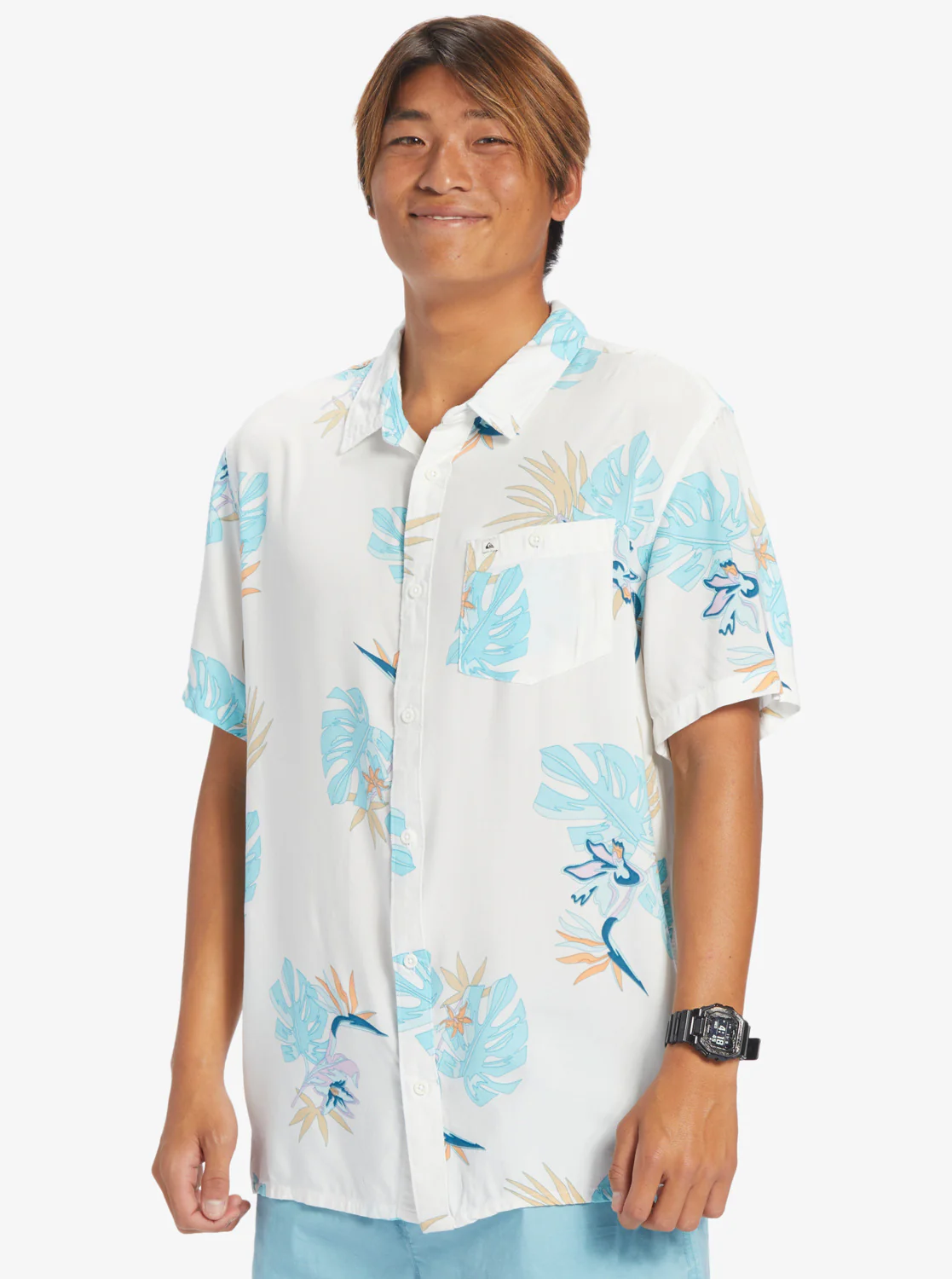 Quiksilver The Floral Short Sleeve Shirt - Snow White - Image 2