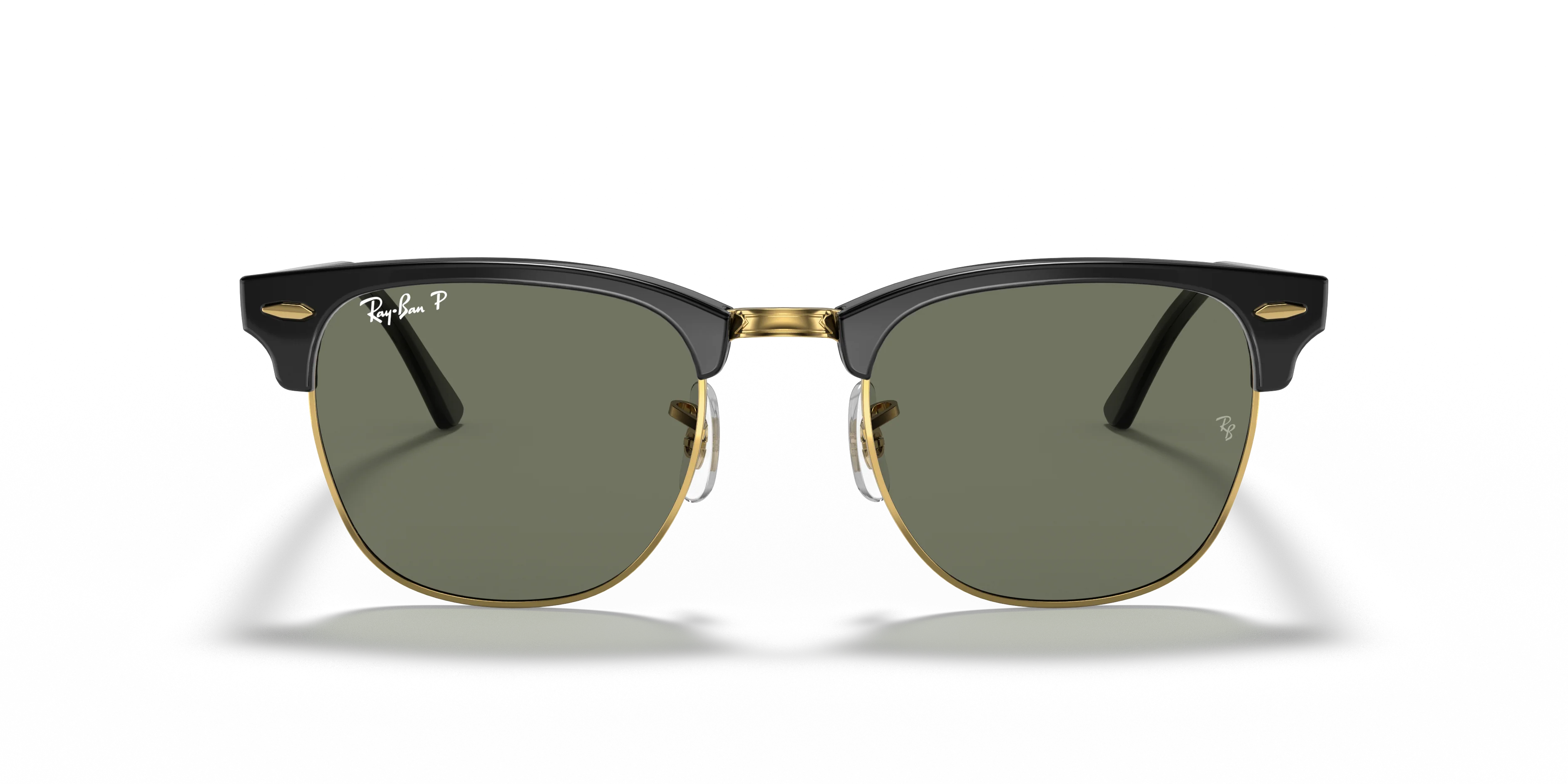 Ray Ban CLUBMASTER CLASSIC Sunglasses - BLACK CRYSTAL GREEN POLAR - Image 2