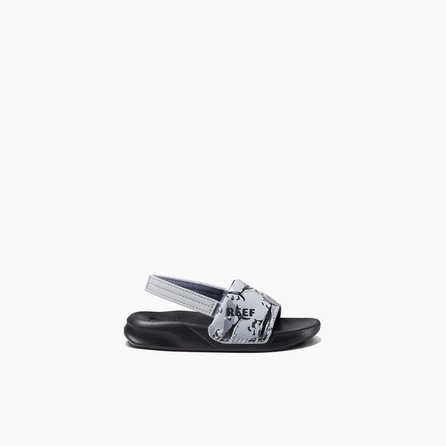 Reef Little Kids One Slide Sandals - GREY CAMO SHARK