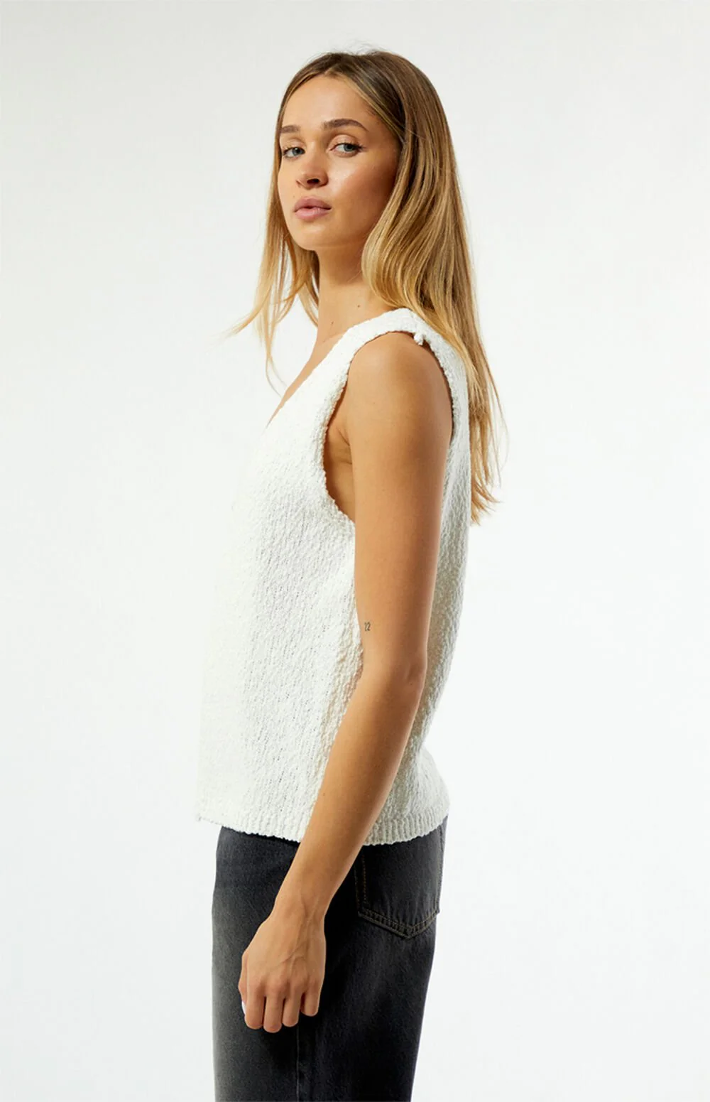 Rhythm Adele Longline Knit Vest - Cream - Image 2