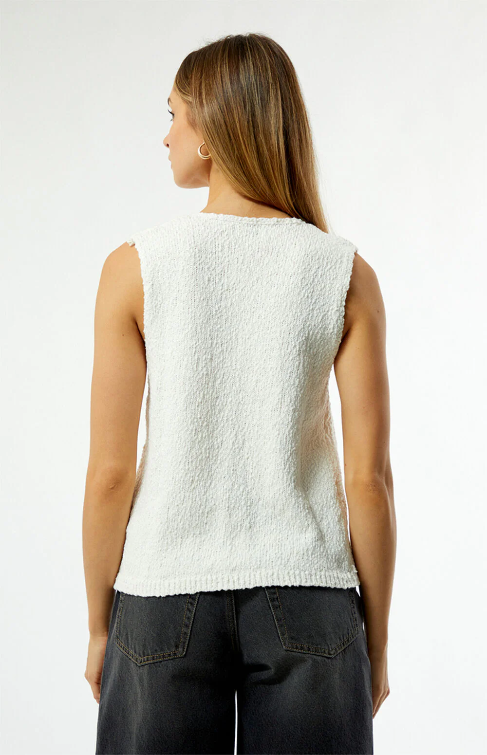 Rhythm Adele Longline Knit Vest - Cream - Image 3