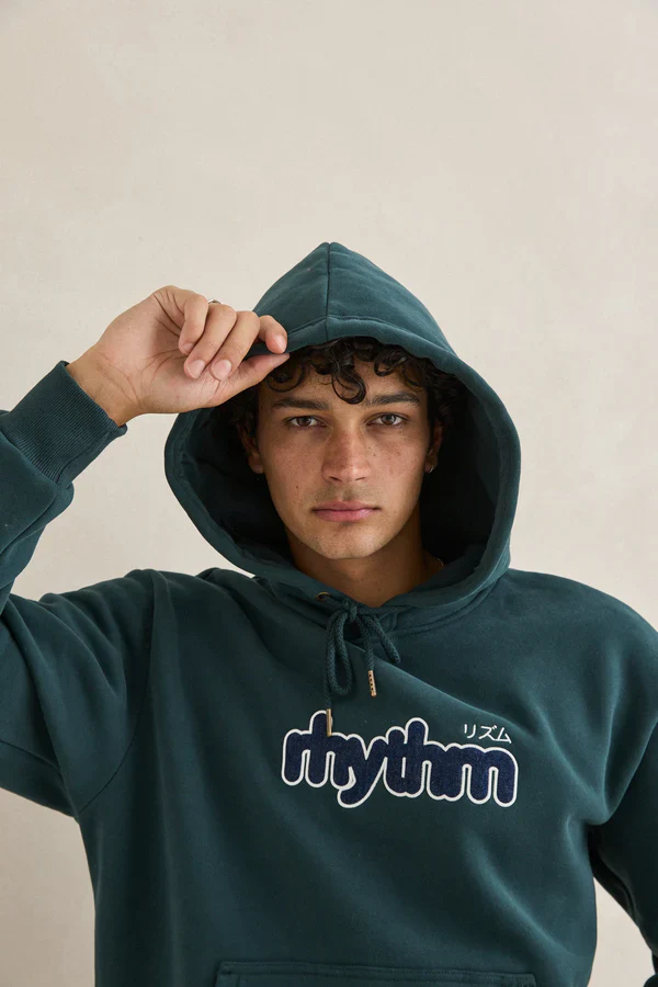 Rhythm Applique Fleece Hood Sweatshirt - Dark Pine - Image 2