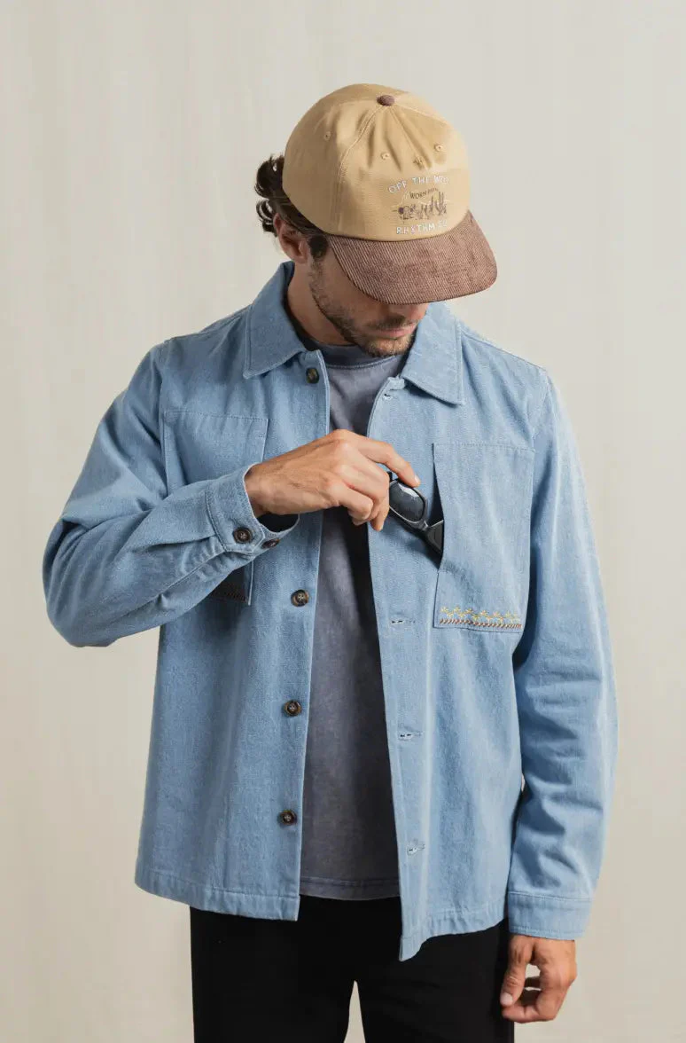 Rhythm Arguam Long Sleeve Overshirt - Stone Blue - Image 2