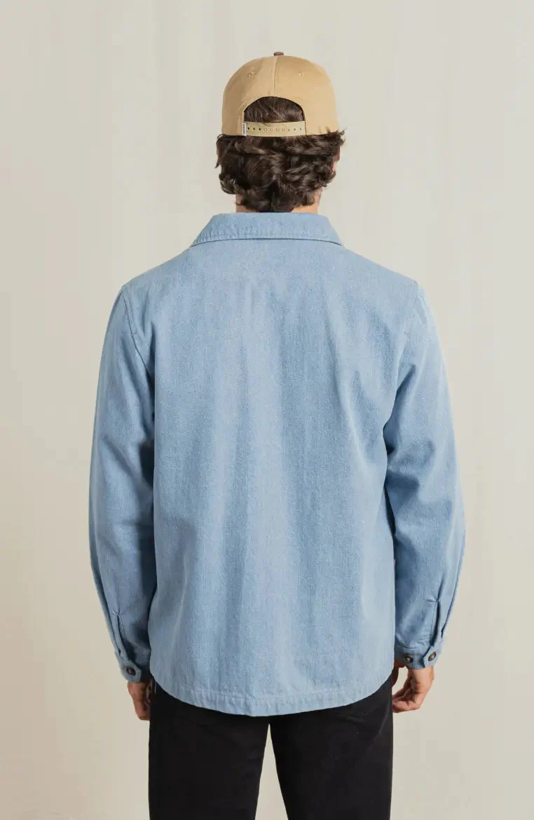 Rhythm Arguam Long Sleeve Overshirt - Stone Blue - Image 4