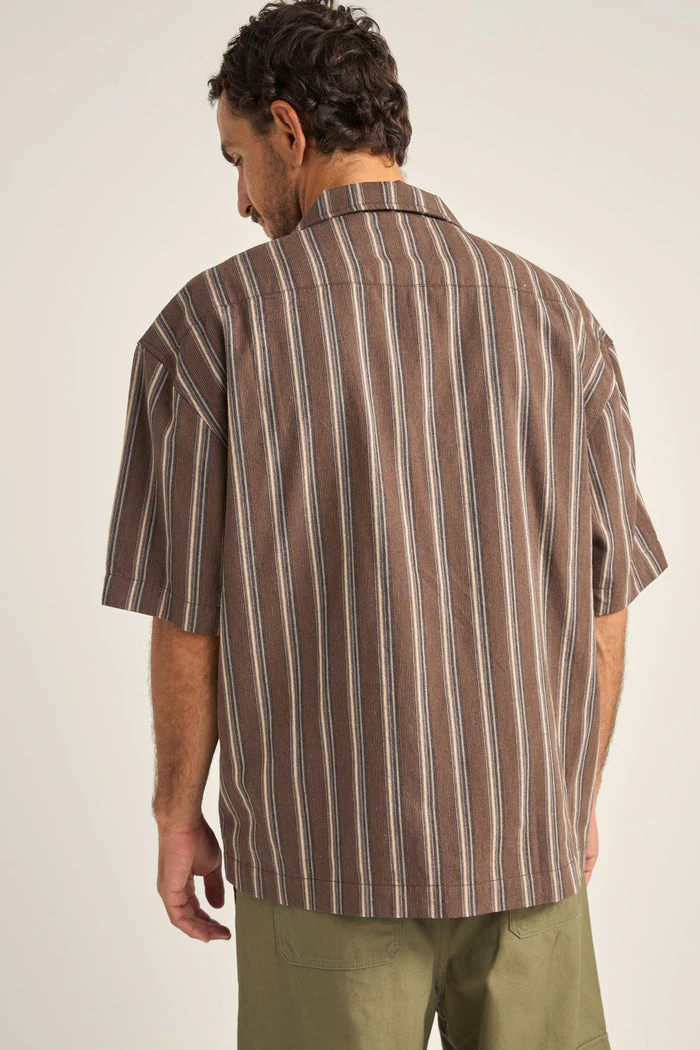 Rhythm Baja Relaxed Stripe Ss Shirt - CAFE LATTE - Image 2