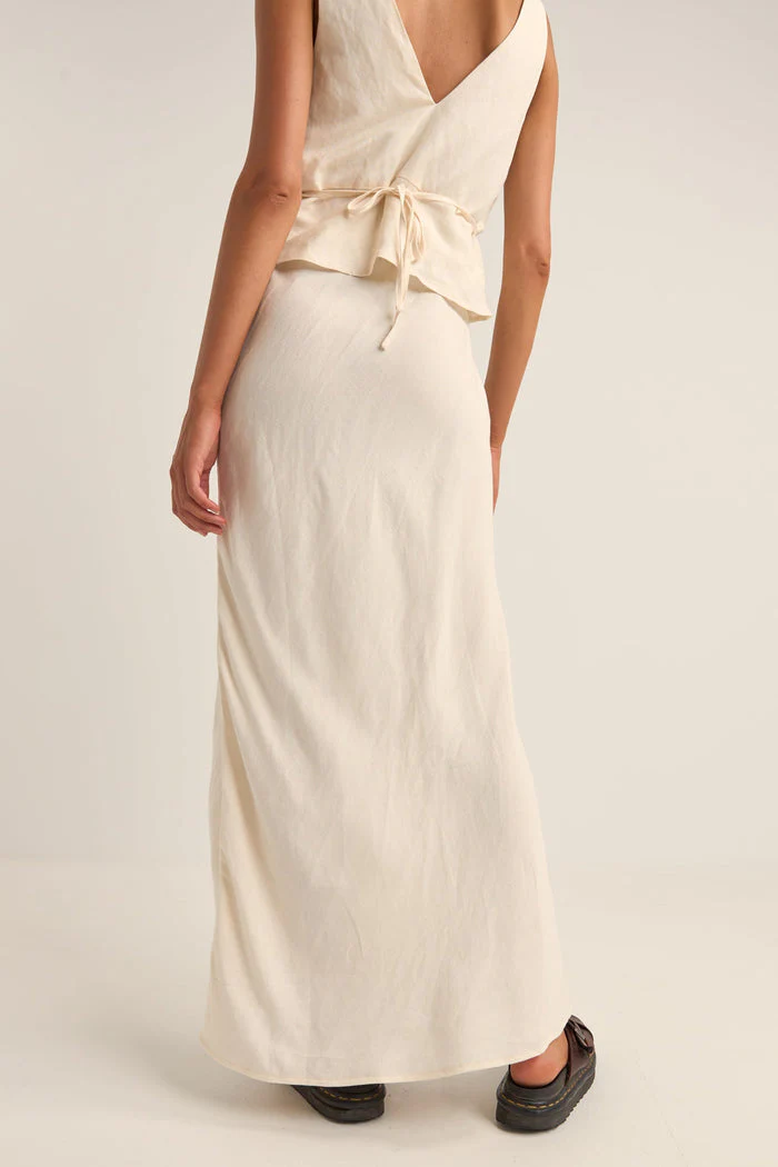 Rhythm Bias Cut Maxi Skirt - CREAM - Image 2
