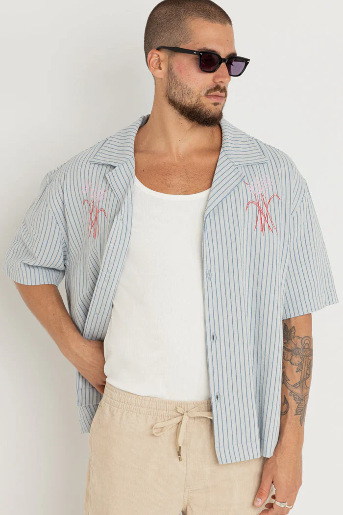 Rhythm Bouquet Ss Shirt - BLUE - Image 2
