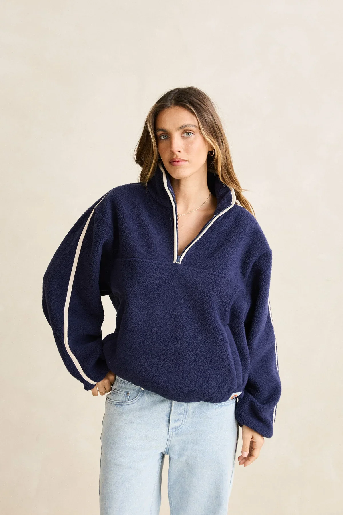 Rhythm Camp Half Zip Sherpa Pullover - Ocean - Image 2