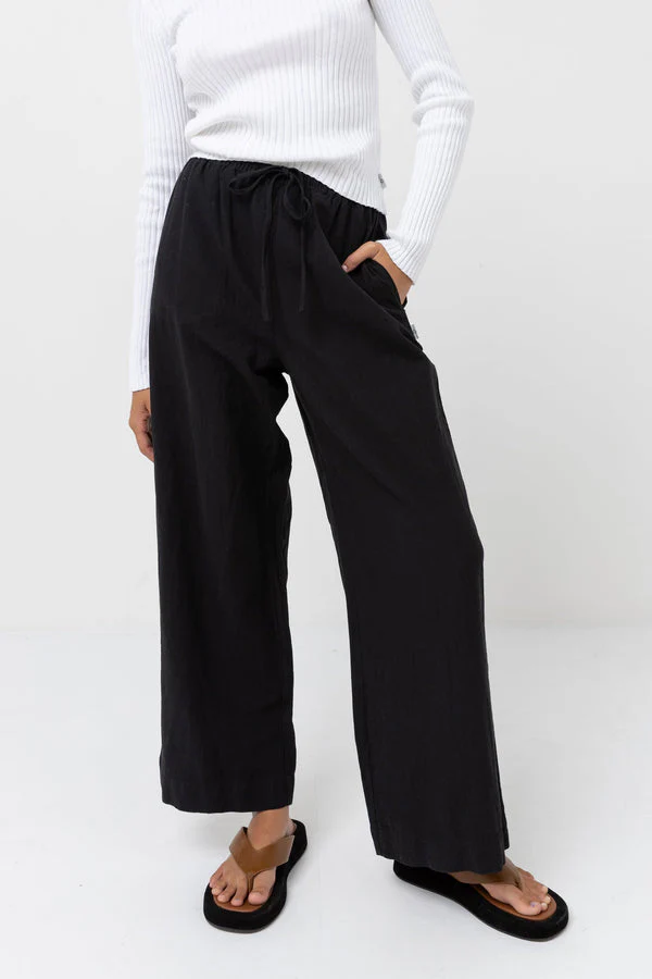 Rhythm Classic Drawstring Pant - Black - Image 4