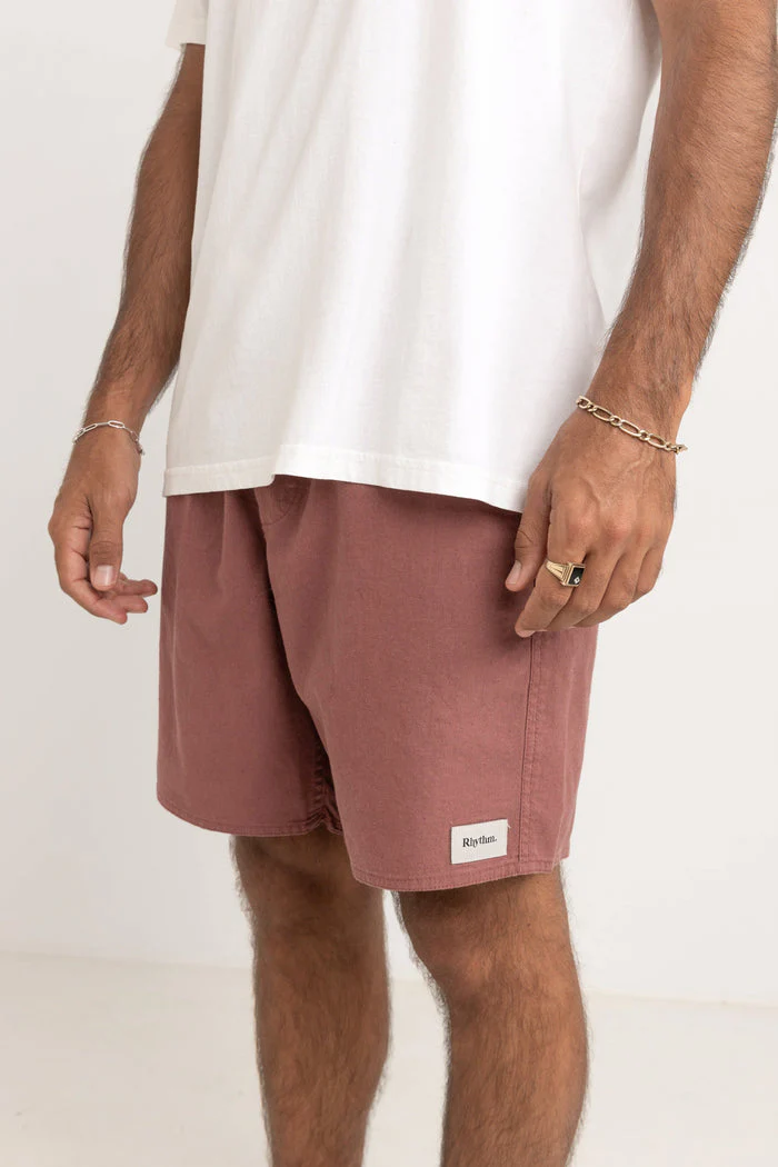Rhythm Classic Linen Jam Short - MERLOT - Image 2