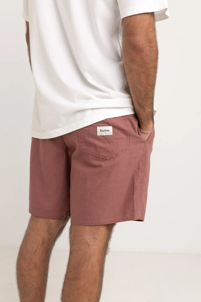 Rhythm Classic Linen Jam Short - MERLOT - Image 3
