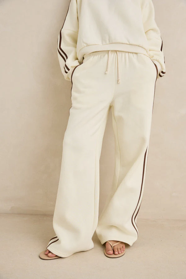 Rhythm Contrast Trackpant - Cream - Image 3