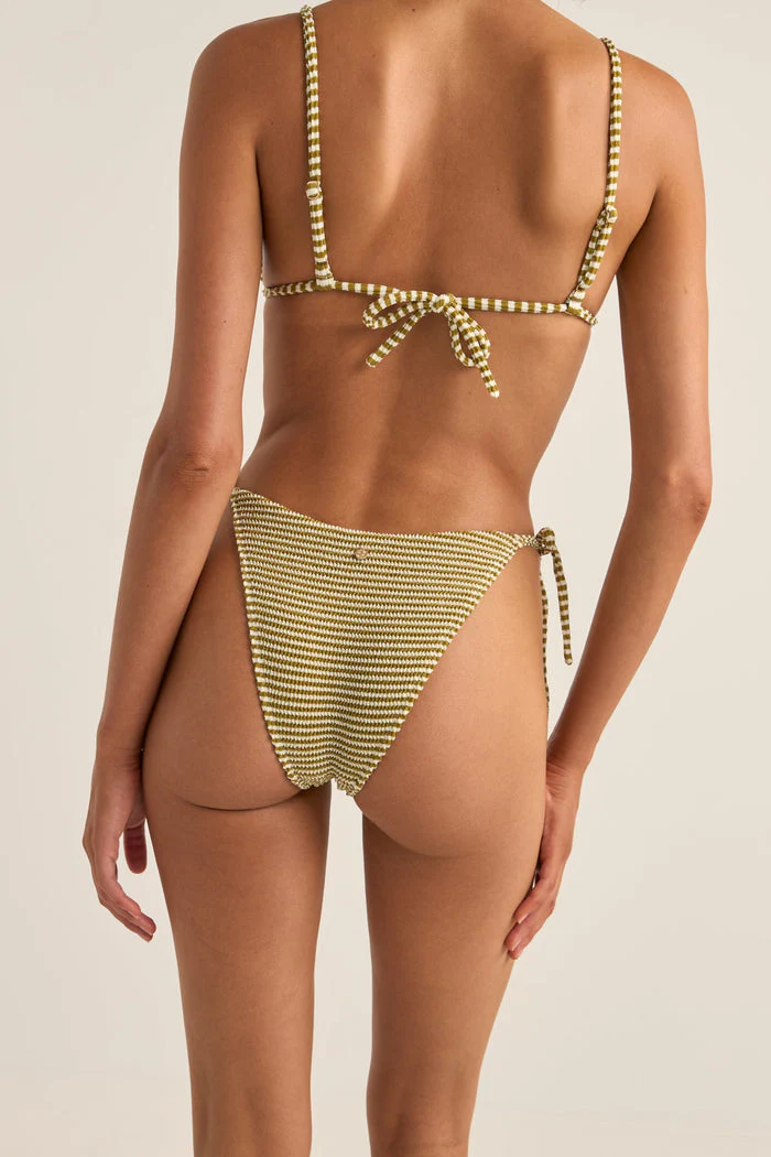 Rhythm Cove Stripe Tie Side Hi Cut Pant - OLIVE - Image 3