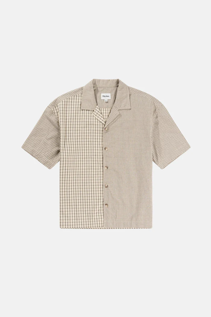 Rhythm Cross Check Relaxed Ss Shirt - NATURAL MIXED CHECK - Image 2