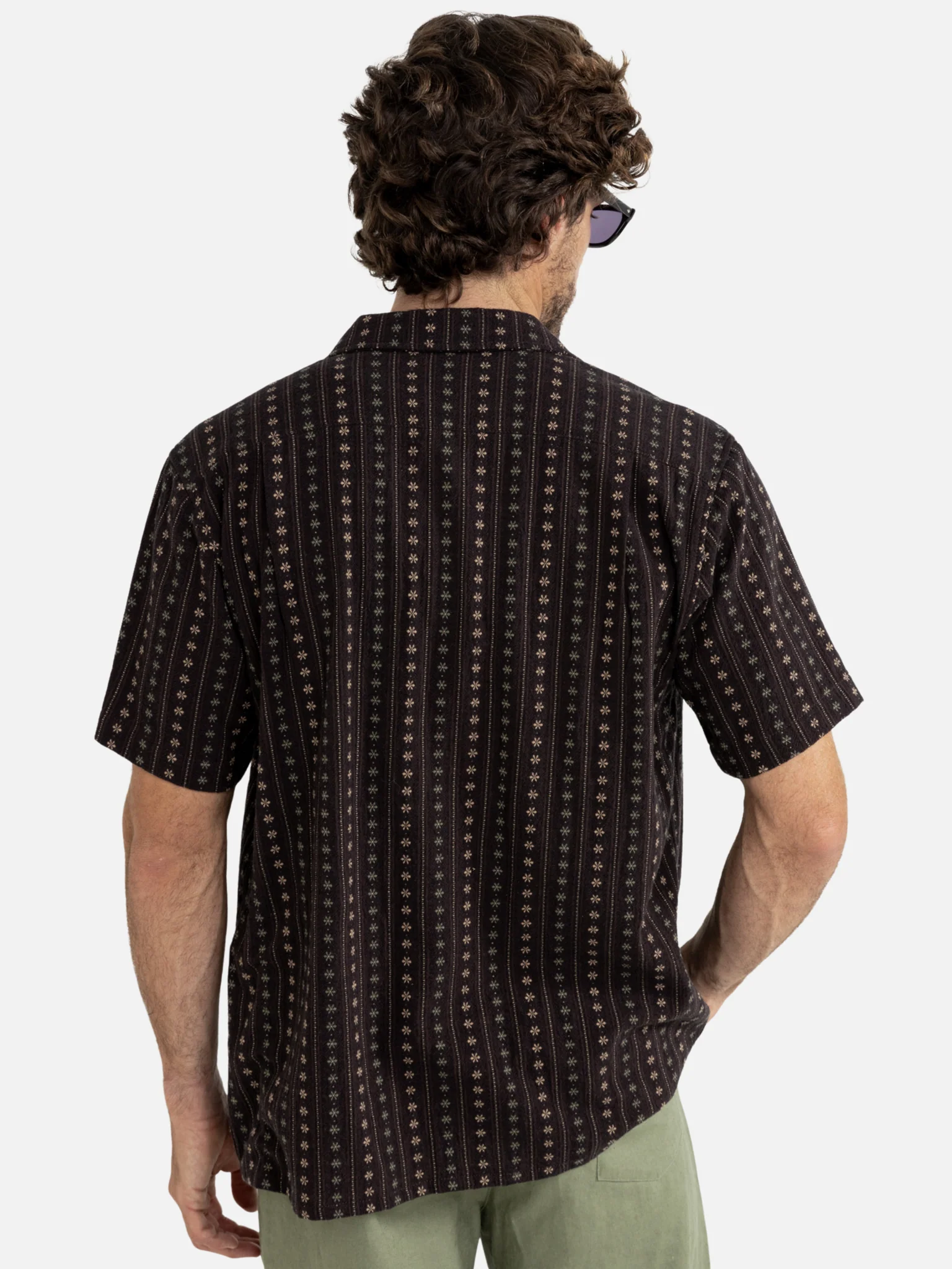 Rhythm Dakota Stripe Short Sleeve Shirt - Chocolate - Image 4