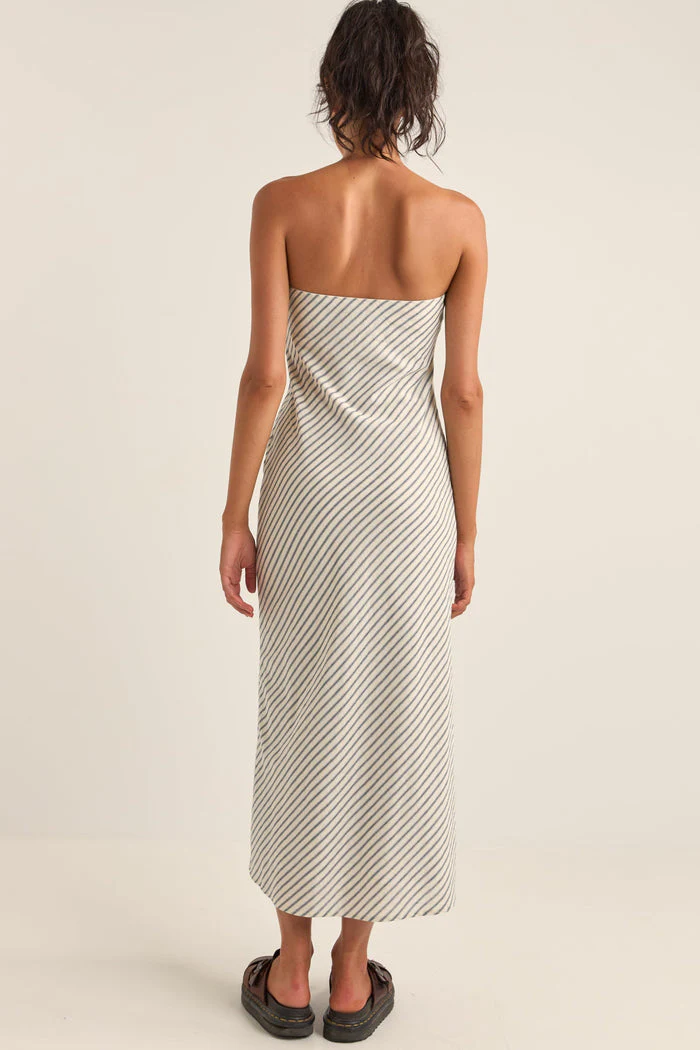Rhythm Dalia Bias Midi Dress - NAVY STRIPE - Image 2