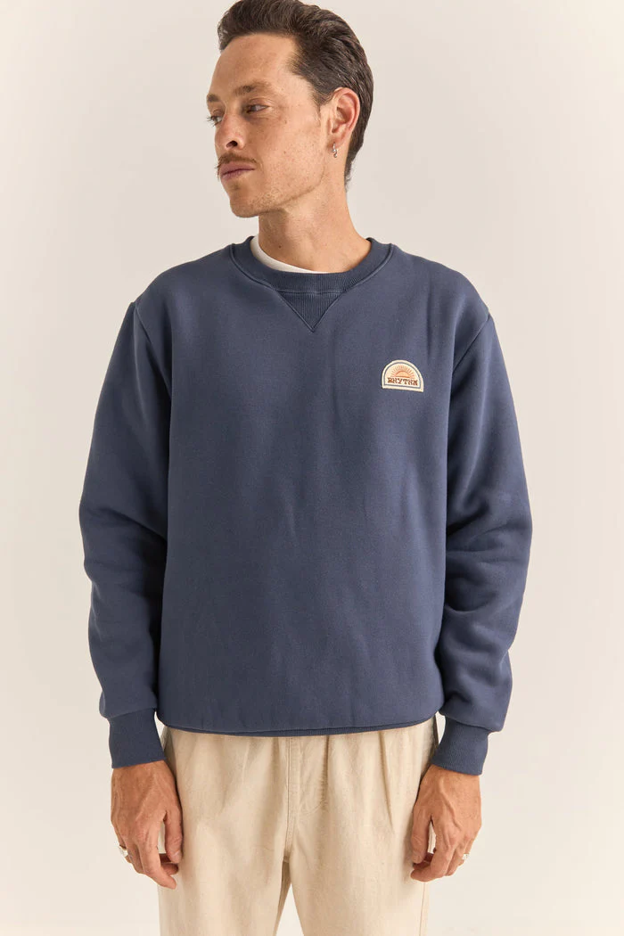 Rhythm Heavyweight Fleece Crew - INDIGO