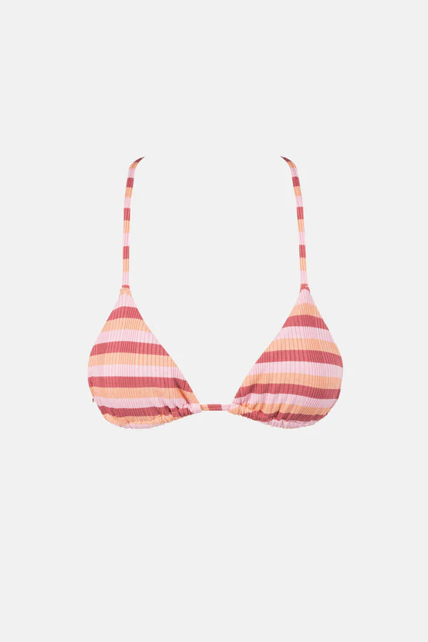Rhythm Ibiza Strpe Rib Slide Tri Top - Pink
