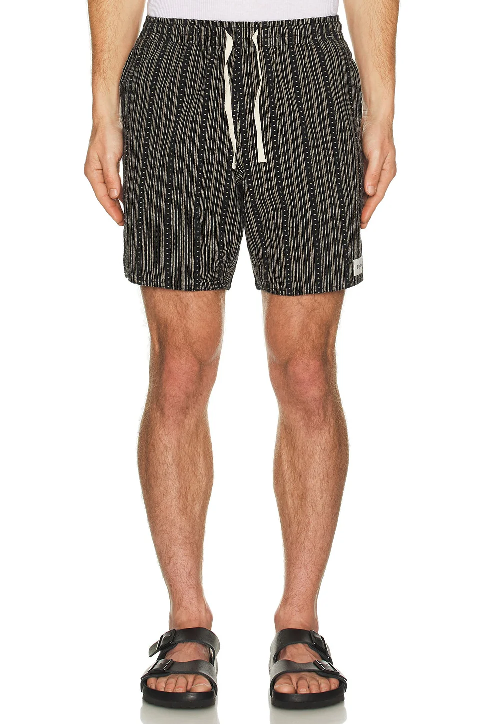 Rhythm Jacquard Linen Jam Shorts - Black - Image 3
