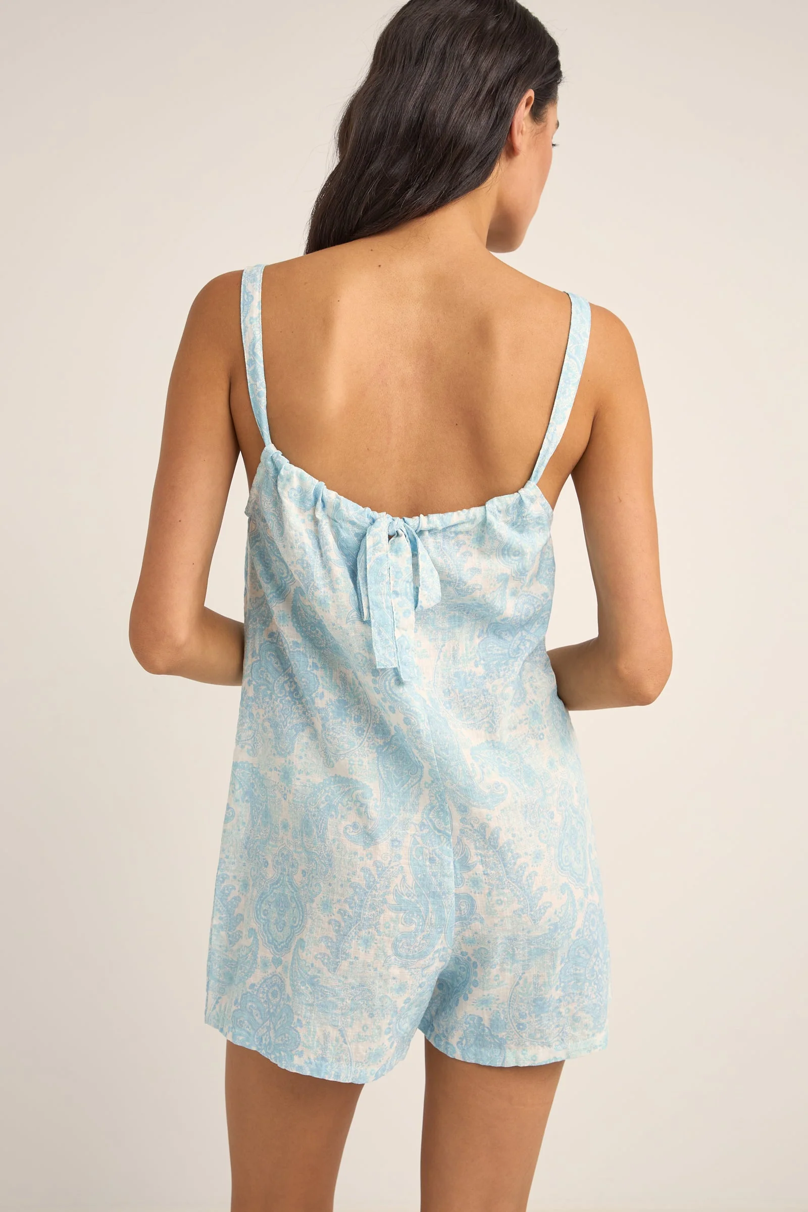 Rhythm Jean Paisley Romper - BLUE - Image 2