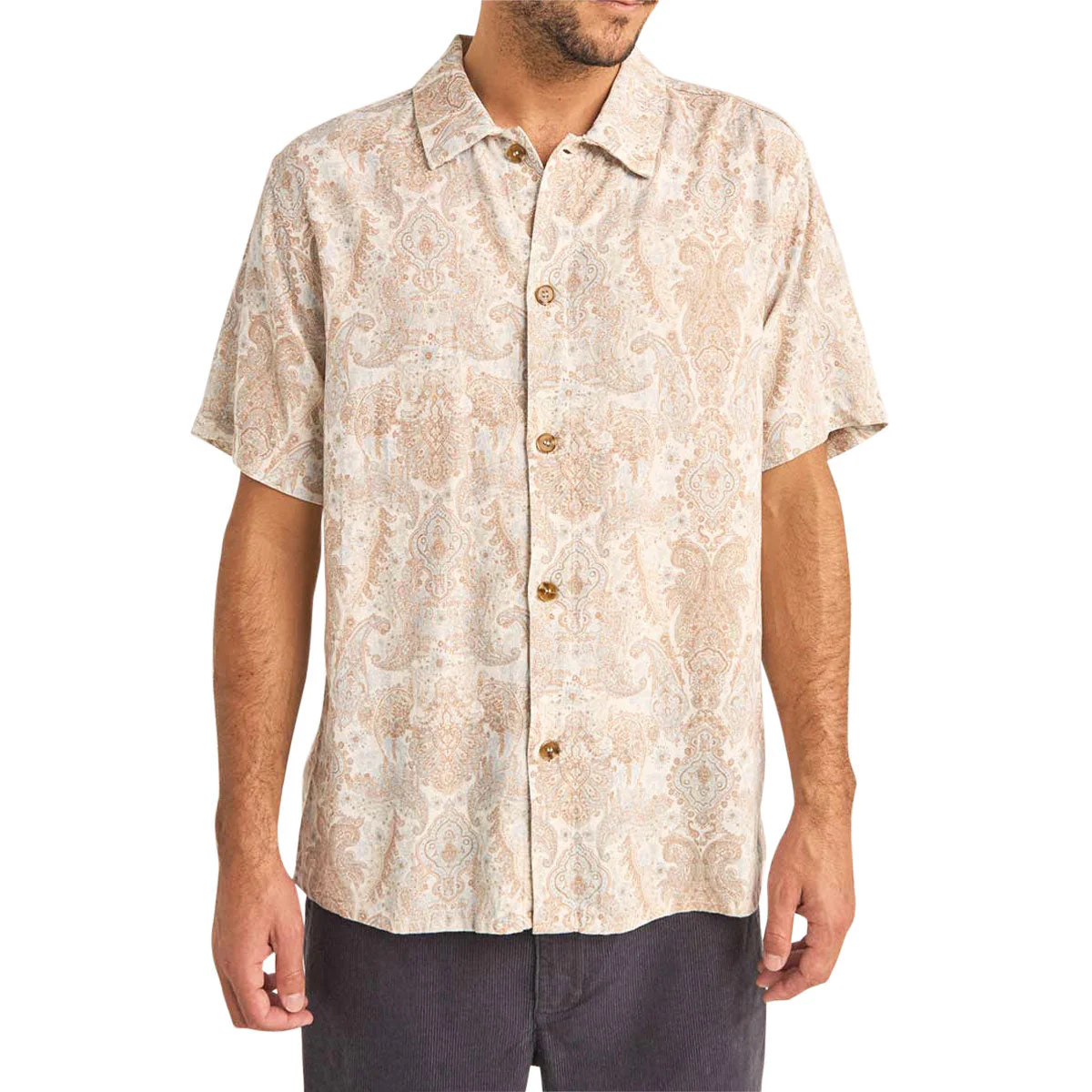 Rhythm Jean Paisley Short Sleeve Shirt - CREAM