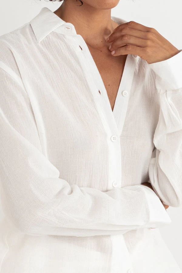 Rhythm Juna Oversized Shirt - Off White - Image 3